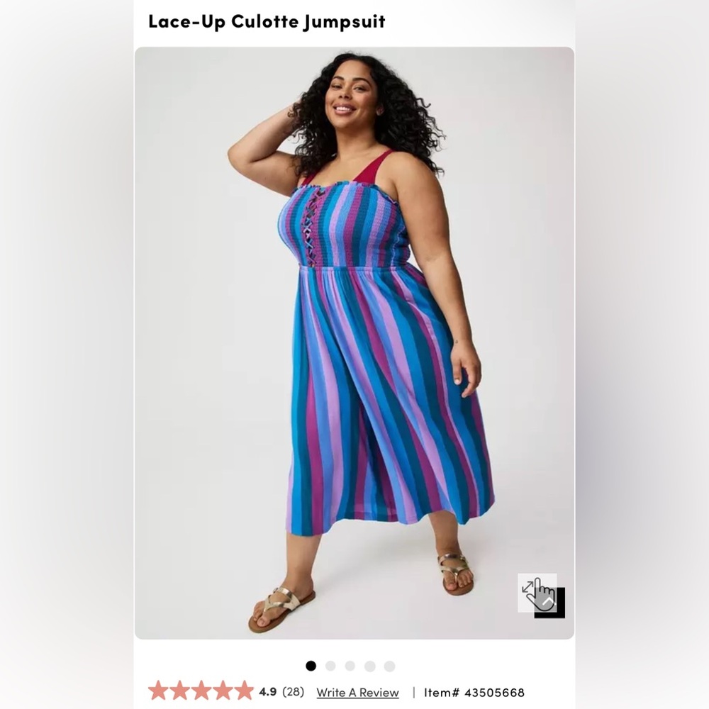 NWT Torrid Lace-Up Culotte Jumpsuit